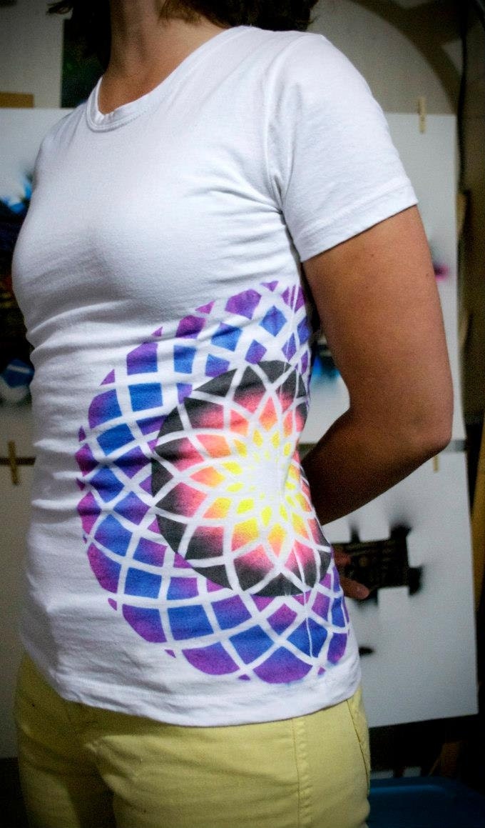 Geometric Tshirt Graffiti - Infinite Dream Cycle - Women's Small - Trippy Shirt
