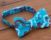 Toddler Boy Bowtie Turquoise Red Grey
