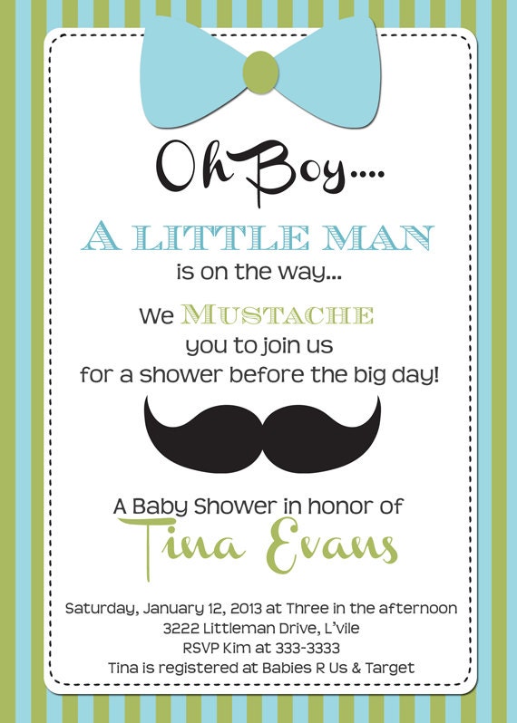 Little Man Baby Shower Invitation Printable by PartyPopInvites