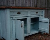 Buffet Sideboard painted and distressed - Modern Coastal Cottage Credenza with Distressed Antique Finish Shown