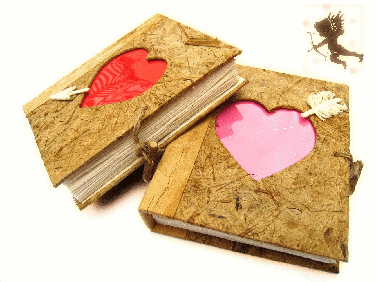 Handmade Cupid Arrow Valentine Red Pink Heart Photo album Scrapbook Guestbook Il_170x135