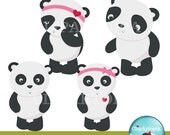 Panda Bear Digital Clipart for Invitations, Card Design, Web Design and Scrapbooking. Il_170x135