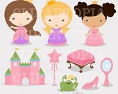 Little Princess Cute Princess Digital Clipart For Personal And Commercial Use / INSTANT DOWNLOAD Il_170x135