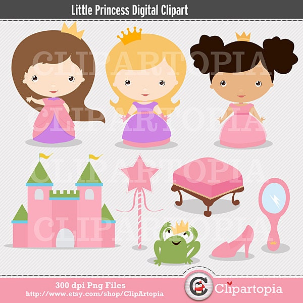 Little Princess Cute Princess Digital Clipart For Personal And Commercial Use / INSTANT DOWNLOAD Il_570xn