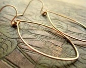 Gold Hoop Earrings Leaf Oval Gold Filled Handmade Thin Gold Hoop Earrings Minimalist Jewelry Simple Delicate Small Hoops Dangle Earrings