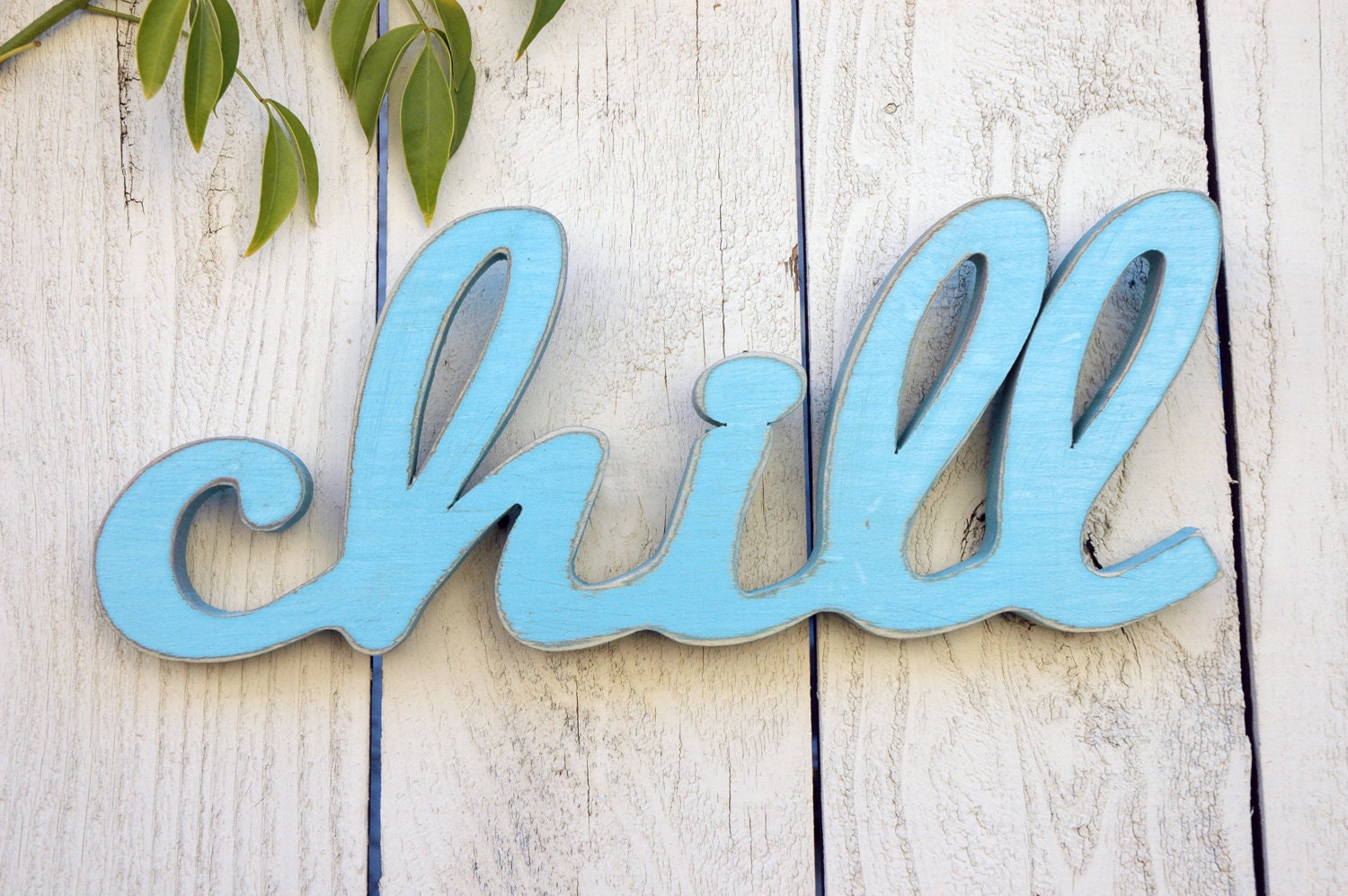 Wood Words Chill - Cut Out Typography Wall Decor and Wall Hanging