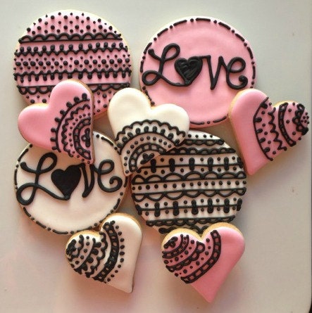Valentine Love Lace (12cookies) - SugarySweetCookies