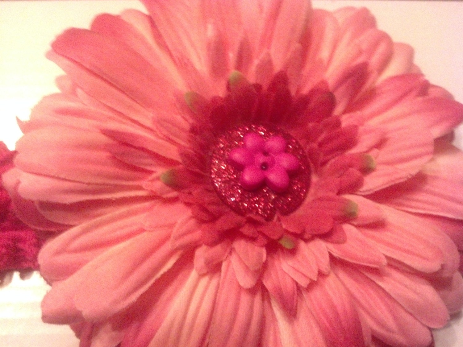 pink flower hairband. Hair accessories. Girl hair clip