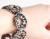 2 tone colour Crocheted Bracelet Black and Beige Fashion accesories