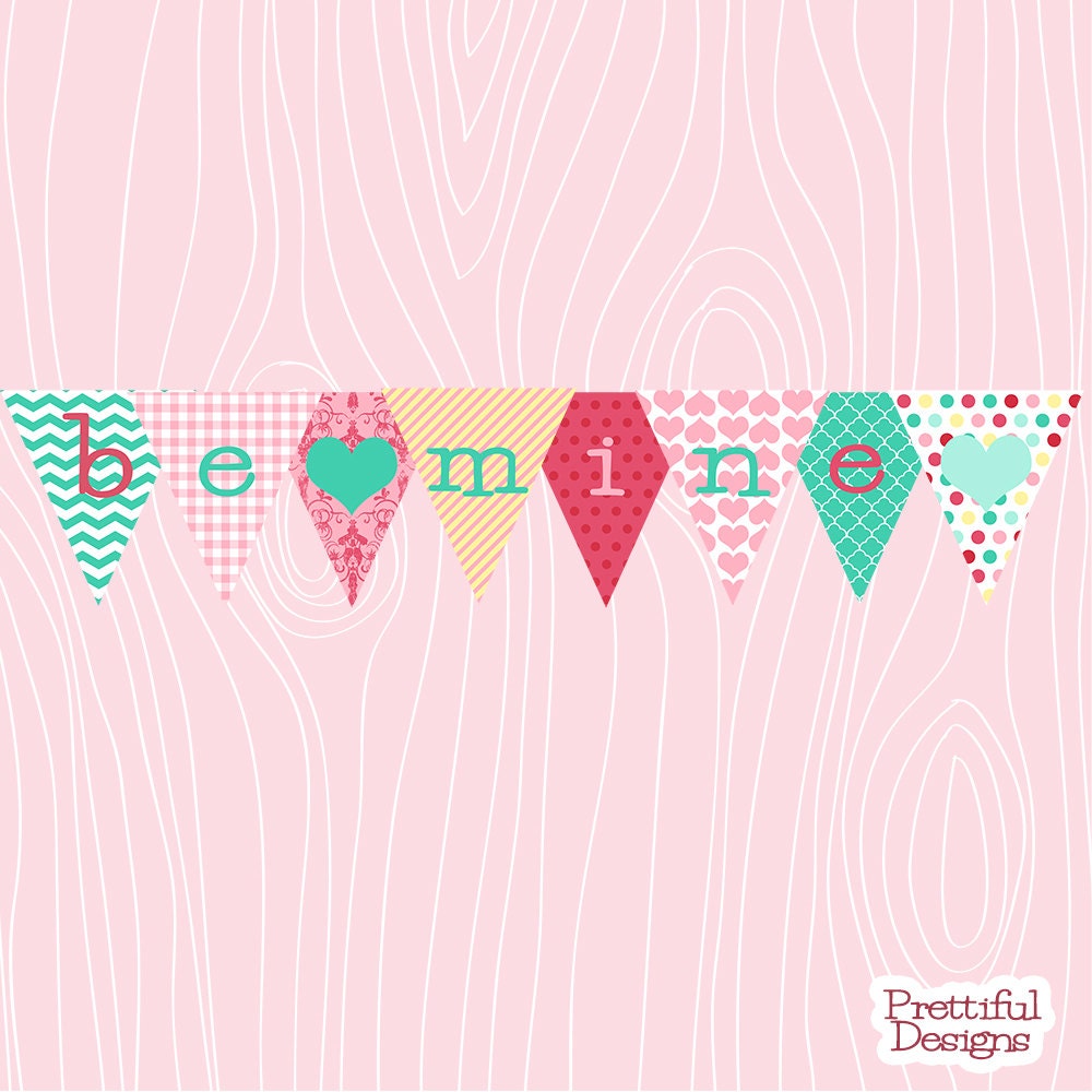 20% Off SALE Valentine Banner Printable Sent Via - Be My Valentine - Instant Download (538) Il_170x135