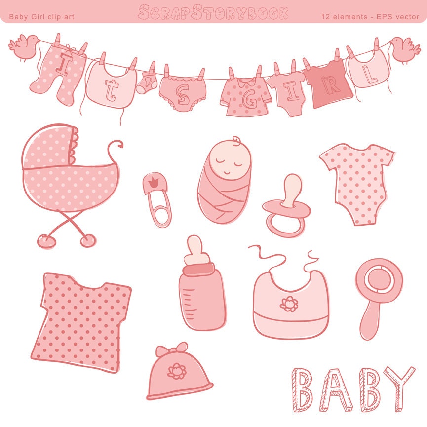 free baby girl shower pictures clip art - photo #43