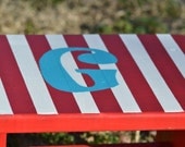 PAINTED STEP stool Striped and/or patterned painted bench seat, step stool or foot stool - custom made to order