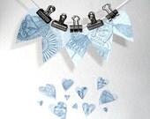 Blue vintage hearts, DIY printable collage sheet, decoration, crafting, scrapbook, gift packaging, tags, pdf, digital file, name tag