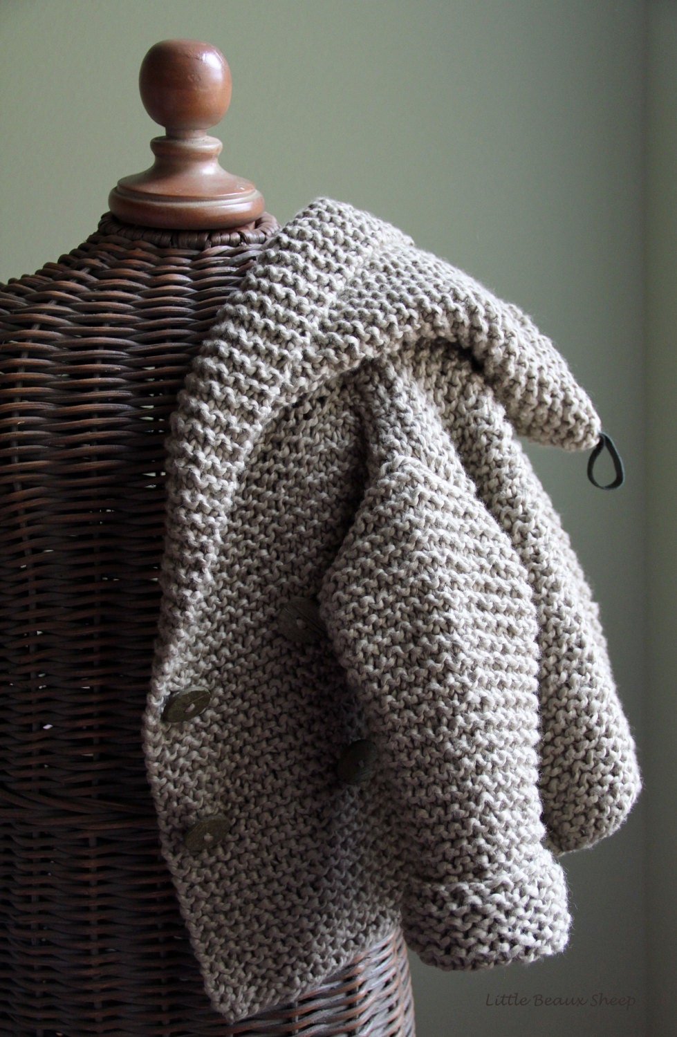 Hand knitted Handmade Baby Children Organic Cotton Sweater Coat Size 12-18 months