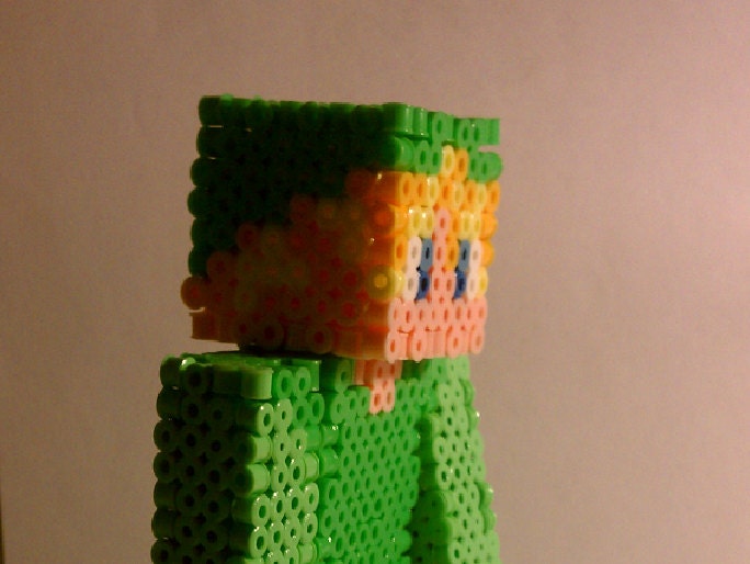 3D Toon Link Perler Figure - Minecraft Style