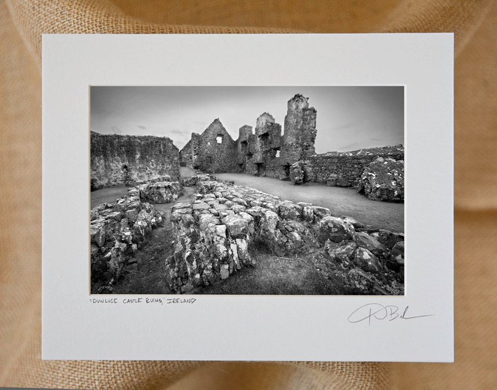 Overstock Sale, Ireland Photograph, 5x7.5" Matted Print, 20% Off- "Dunluce Castle",  Limited Edition Print