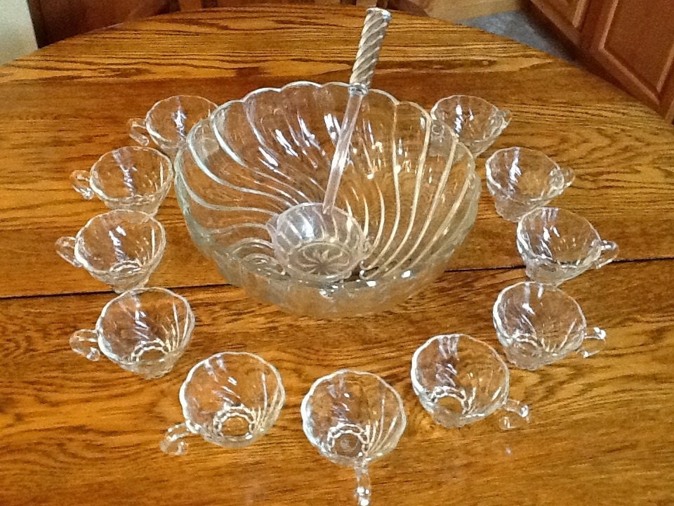 Vintage Punch Bowl Set by LSAVintage on Etsy