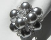 Grey Pearl Bridesmaids Earrings, wedding jewelry post earrings, Jacqueline Bridesmaids Earrings.