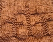 Knitted Three Crosses Dishcloth