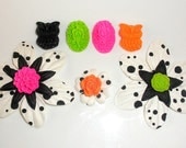 Black & White Hot Pink Neon Orange Lime Flower Owl Magnet Set Home Decor Fridge Gift Under 20
