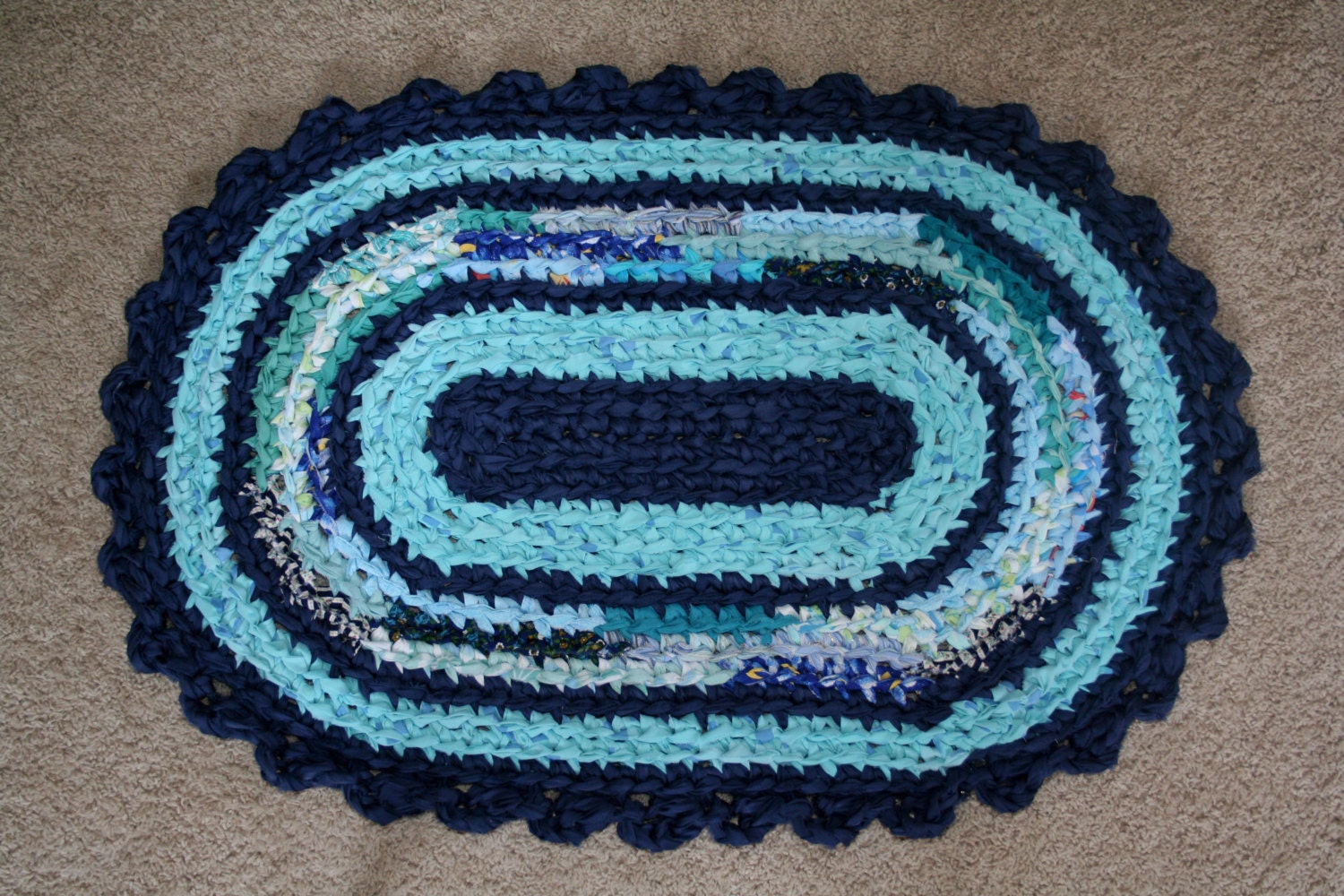 Handmade Vintage Style Oval Rag Rugs made from recycled fabrics