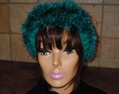Crochet Chunky  Slouchy Beret - teal -  hat  beanie  teens womens adult cap acrylic