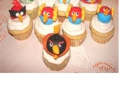 3D Angry Bird Space Edible Toppers Fondant - set of 8 - Nice to decorate your cake / cup cakes.