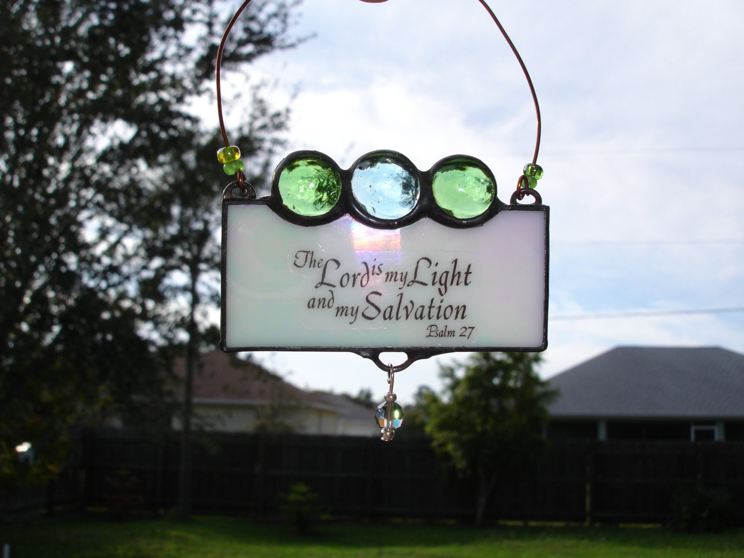 Stained Glass Suncatcher Quote by HappyArtGlass on Etsy