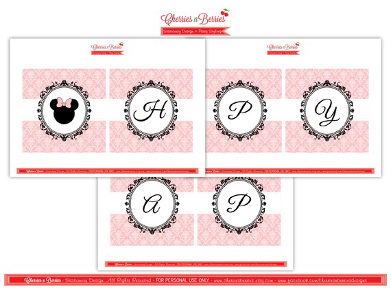 Vintage Minnie Mouse Printable Banner Il_570xn