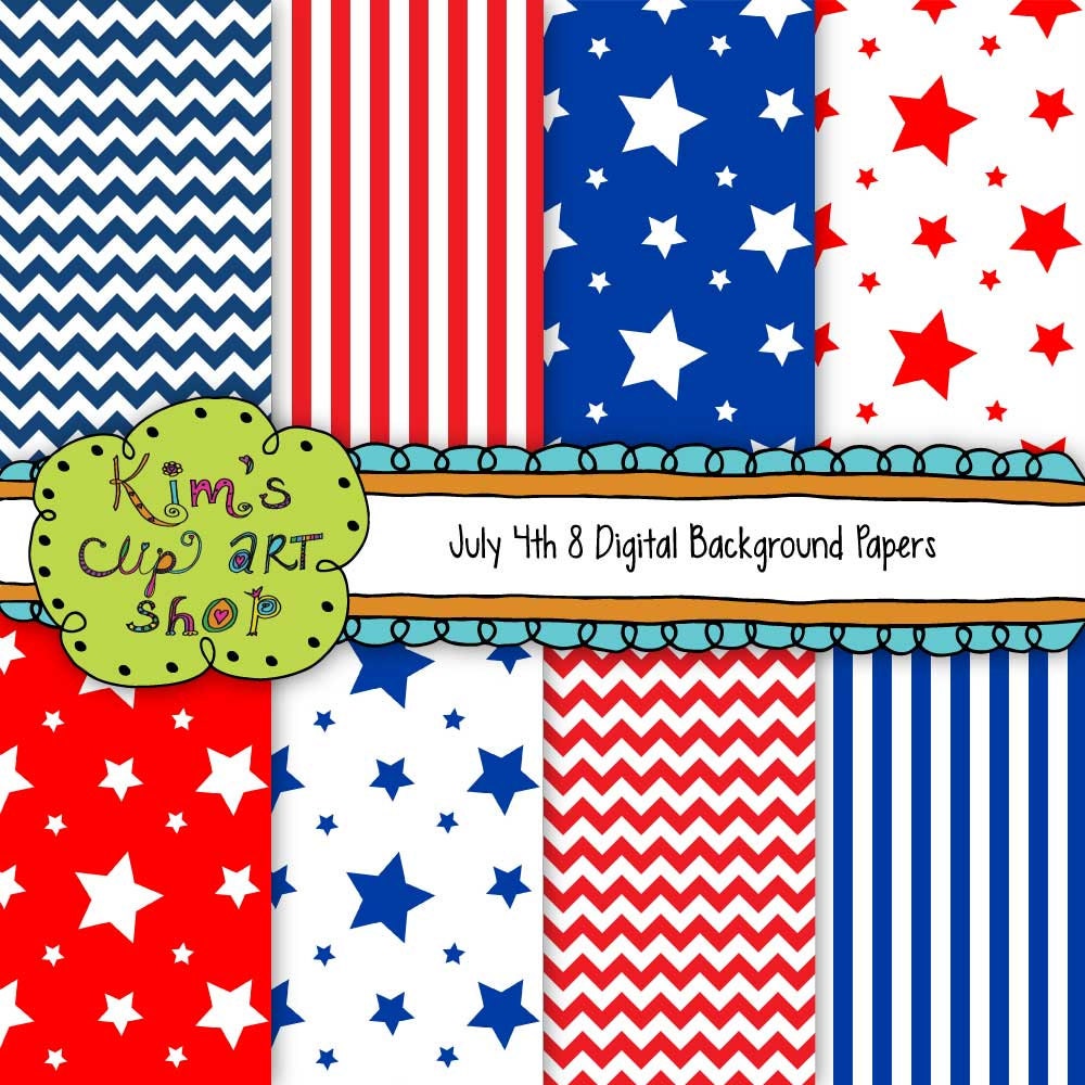 Stars, Stripes and Chevrons Digital Paper Pack, Red, White and Blue Digital Paper Pack, Digital Paper, Digital Backgrounds Il_170x135
