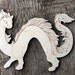 Wood ermine dragon fantasy winged animal, brooch, magnet, decor home, for creative, for decoration, fantasy wood art