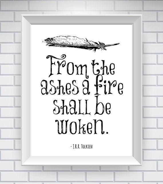 11 x 14 Lord of the Rings Print, Literary Quote- Typography Print - White - J.R.R Tolkien Quote - Word Art