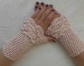 Crochet LIGHT PINK mittens, fingerless gloves, handmade crochet, romantic arm warmer, arm wrist warmers, women accessories