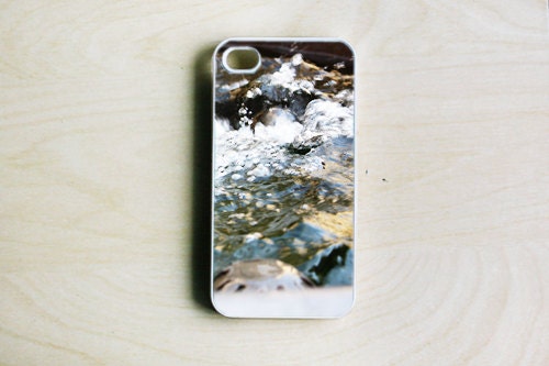 iPhone 4/4S Case - Water Photo iPhone Cover, Photography Phone Case, Blue Green iPhone Case, Running Water Fountain Photography Case