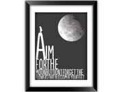 Typography Art, Inspirational Poster, Download and Print JPEG Images - Aim For The Moon