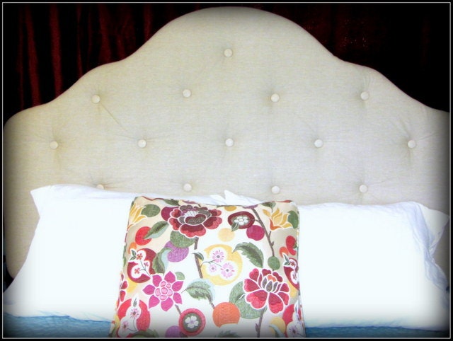 Diamond Tufted Linen Upholstered Headboard