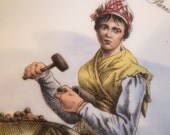 Marchande de Noix Featured On Vintage Plate of Metiers de Vieux Paris