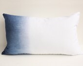 Navy Blue Pillow Cover, Ombre Pillow Cover, Navy Pillow Cover, Gradient Dye Pillow Cover, Ombre Dyed Pillow, Dip Dye Pillow - JustDwell