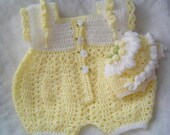 PREEMIE Pattern in PDF Yellow Sunshine Crochet Set Patterns 0031-A
