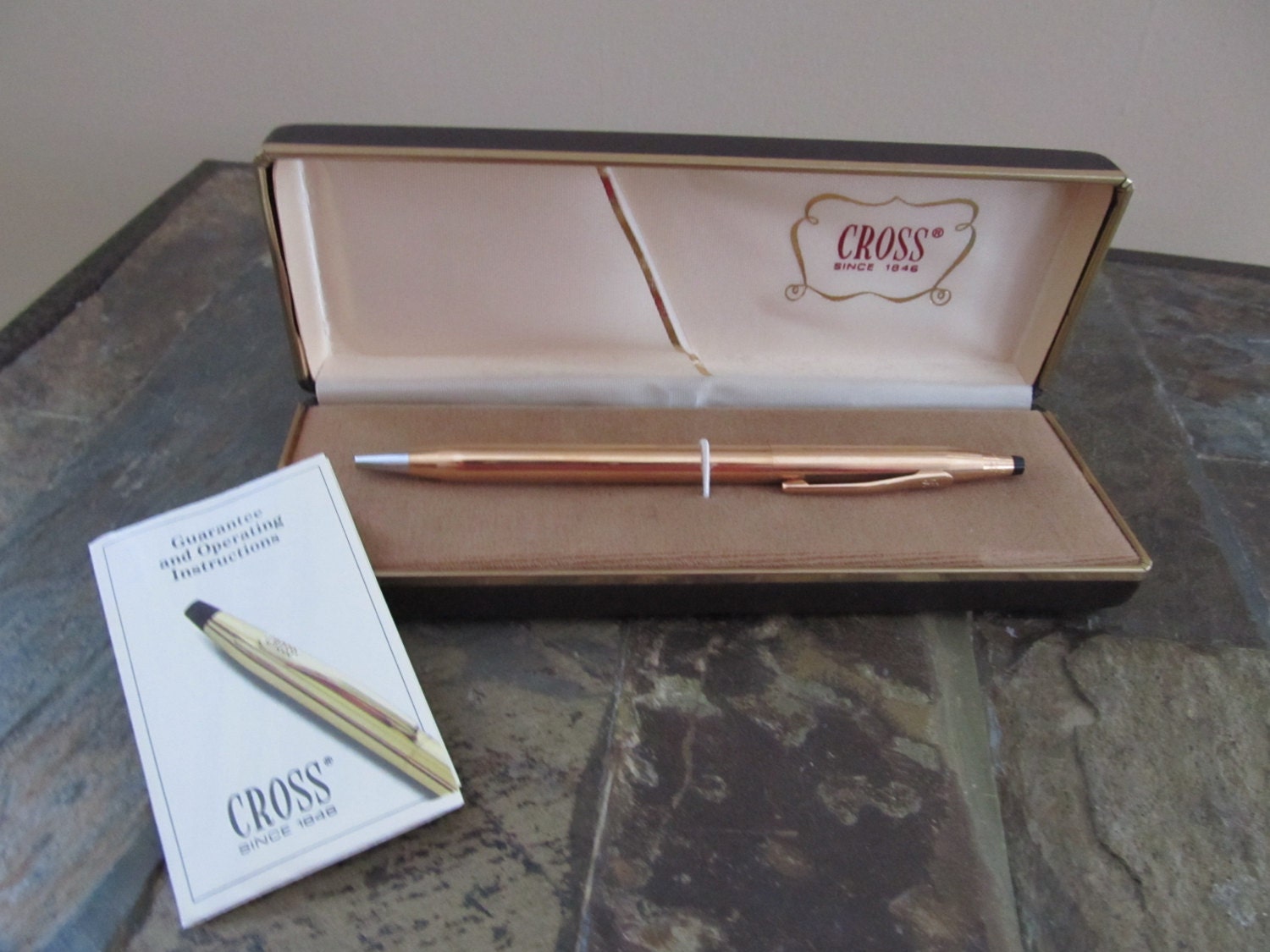 Cross 14kt Gold Filled Pen In Case Engraved By Blueowlretrofinds