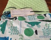 Handmade soft Minky Blankly in size 35X42 from 100% cotton fabric