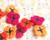 Crochet Flower Appliques - set of 12