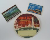 San Francisco Exposition Golden Gate  Luggage Stickers Souvenir Stamps 1939 THREE