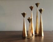 Vintage Modern Brass Hexagon Shape Candle Set Of Five from Modern Design 20 on Etsy
