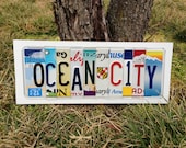 OCEAN CITY Custom Recycled LICENSE Plate Art Sign