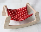 rocker for hammock incl. 1 hammock "red with white dots" for guinea pigs
