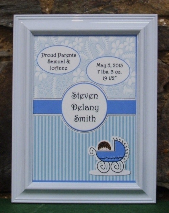 Buy announcements gifts invitations - Outstanding framed custom birth announcement- perfect gift