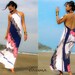White Blue PINK Halter open back long maxi dress sun evening S M L XL