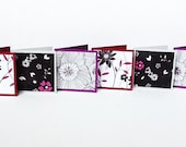 Handmade Mini Notecards /  Tags with Floral Patterns, Set of 6