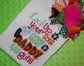 Lock Up Your Son My Daddy Has A Gun Onesie or Shirt with Bow